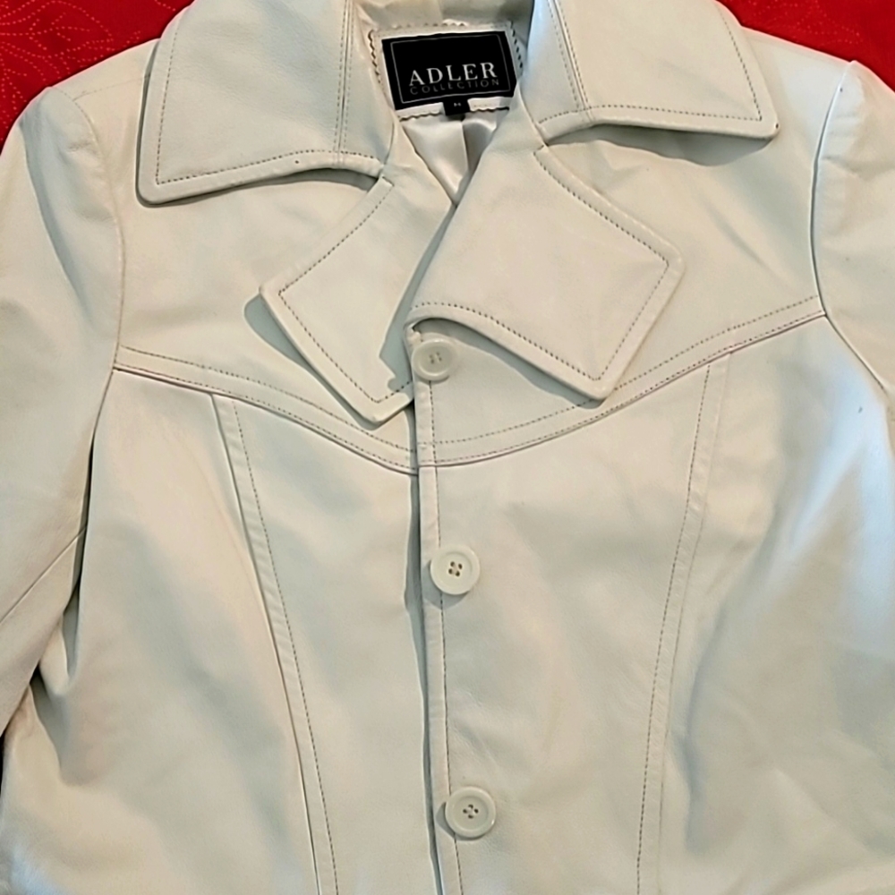Adler collection white leather jacket